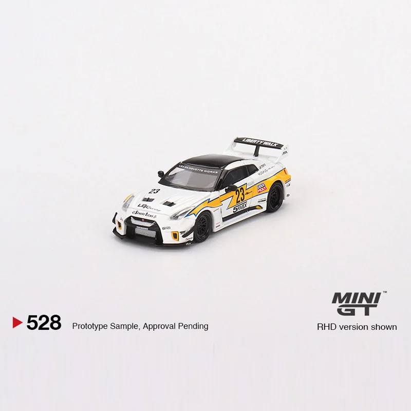 

MINI GT 1/64 NISSAN LB-Silhouette WORKS GT 35GT-RR #23 #528 Simulation alloy car model display boy gift