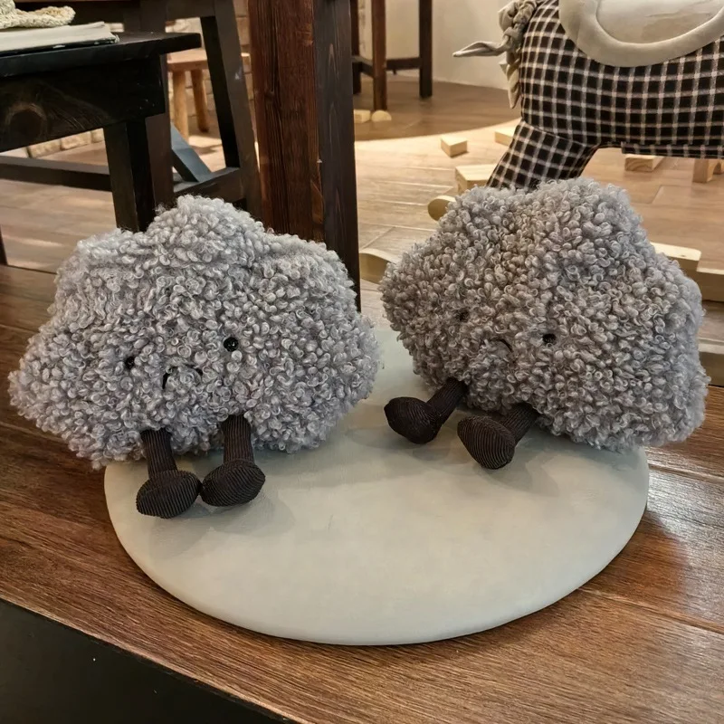 23x26cm Small Dark Cloud Pillow Plush Stuffed Angry Emotion Black Cloud Natural Cushion with Legs Decor Plushie Peluche Gift 4