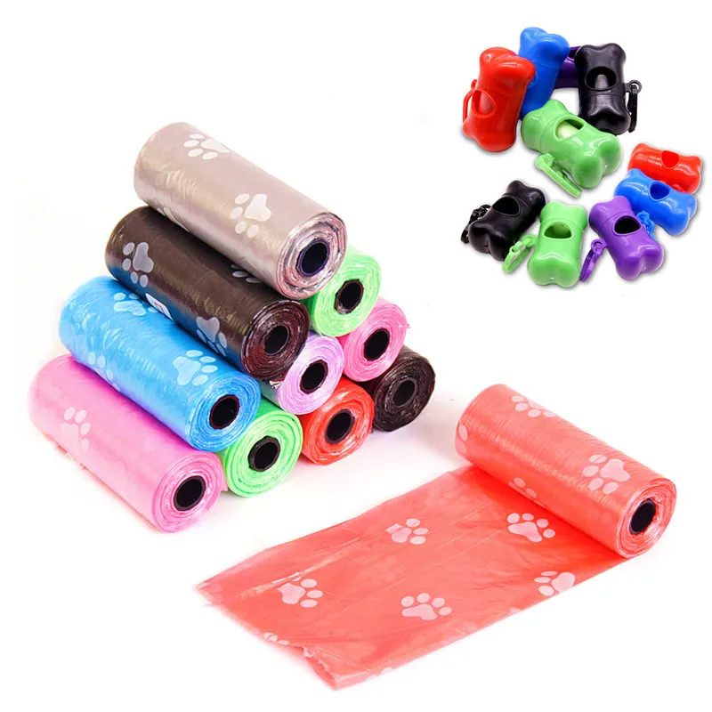 

1-5 Roll Pet Dog Poop Bag Dispenser Collector Scoop Holder Dog Cat Outdoor Cleaning Small Roll Garbage Bag Pet Supplies