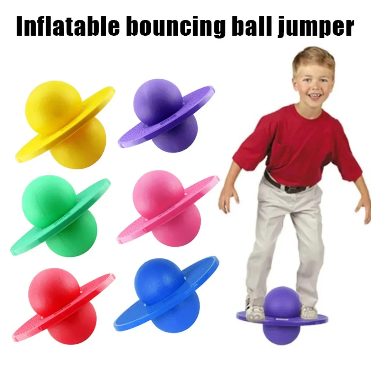 Jumping Ball Inflatable Outdoor Exercise Jumping Toy High Bounce Yoga Fitness Rock Hopper Ball Space Balance Jump Board