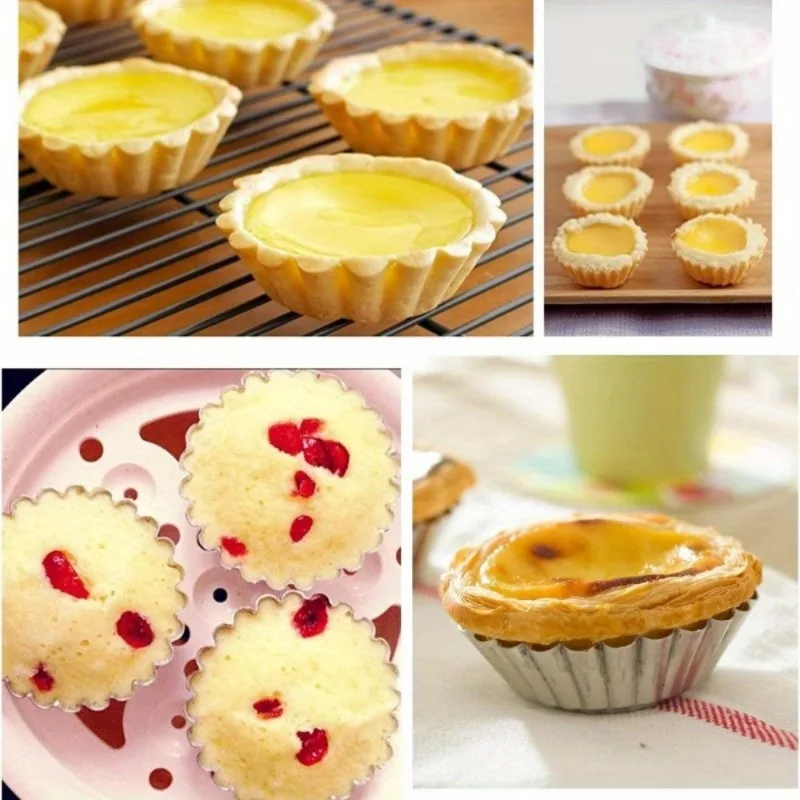 Premium Aluminum Nonstick Egg Tart and Mini Cupcake Baking Mold Reusable Dessert Pan for Cookies Puddings Ideal for Home Kitchen