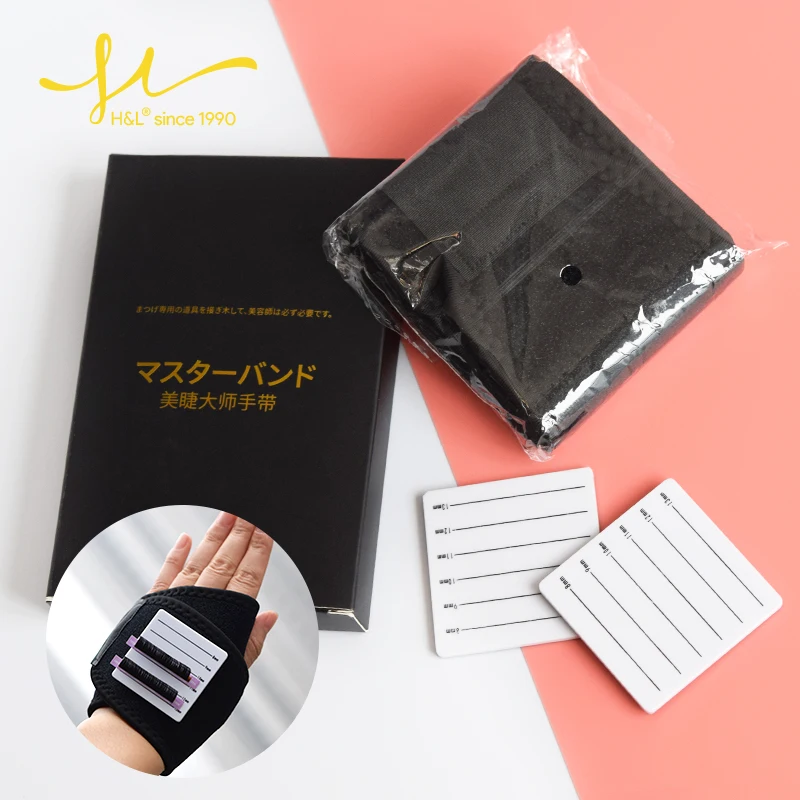 

Hand Eyelash Holder Make Up Products Black Color Finger Fixed Design Cotton Hand Strap