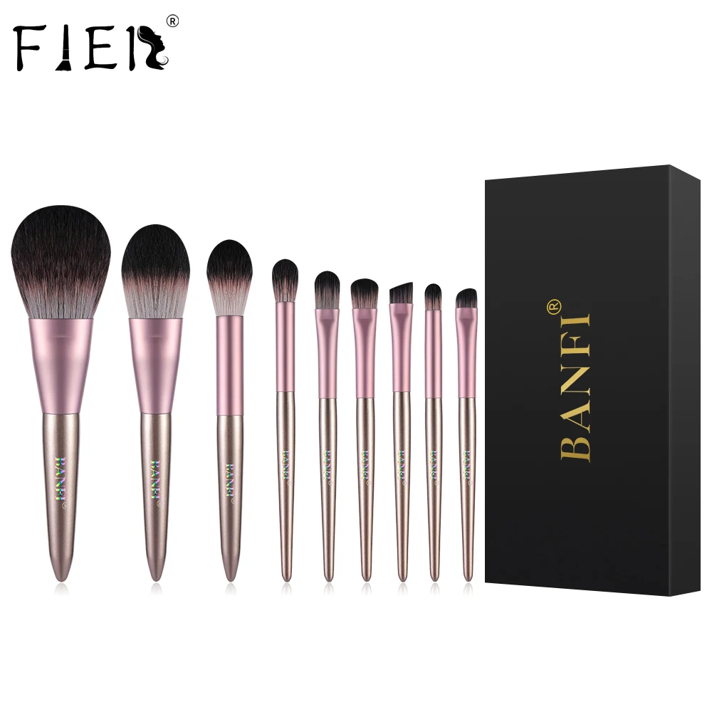 

FJER 9pcs Makeup Brushes Set for Foundation Powder Blusher Lip Eyebrow Eyeshadow Eyeliner Brush Cosmetic Beauty Brush Tool