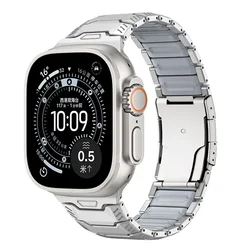 Luxury Titanium & Silicone Magnetic Band - Apple Watch 45MM (Titanium - Gray)