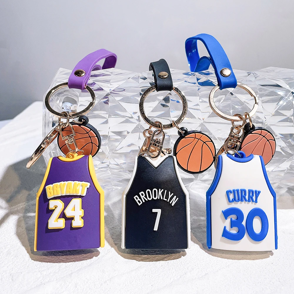 BasketballJerseyKeychainBasketballAthleteJerseySiliconePendant