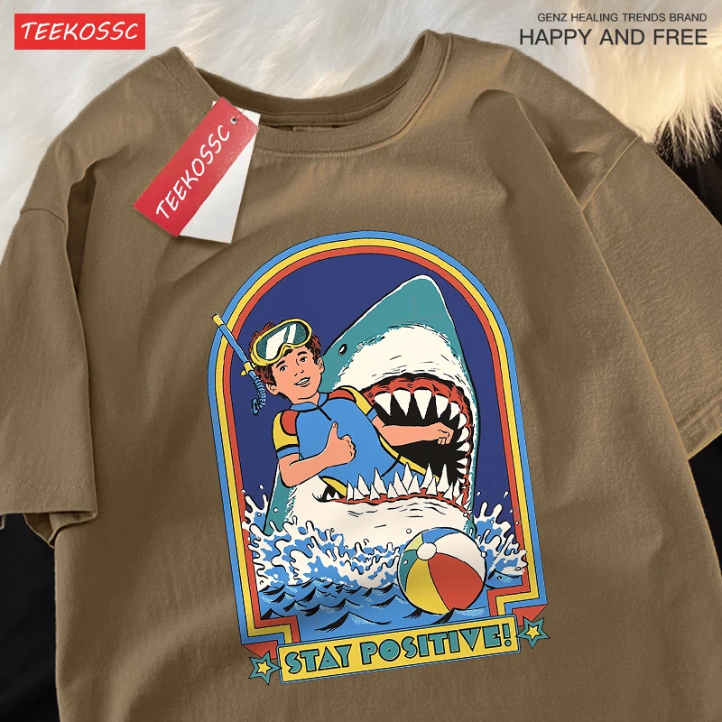 In einer verzweifelten Situation bleiben positiv T-Shirt Männer Frauen Straße Baumwolle Tops übergroße Sommer T-Shirts lässig lose T-Shirt – Detail 18