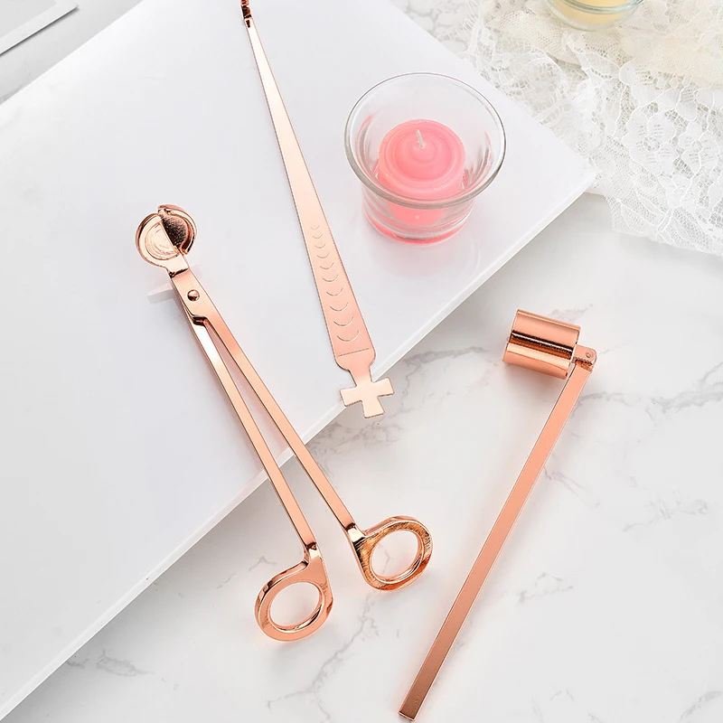 Candle wick trimmer candle damper candle snuffer Candle Wick Trimmer Set Candle Extinguishing Device Stainless Steel Scissors Hooks Accessories Home Care Tool 3PCS