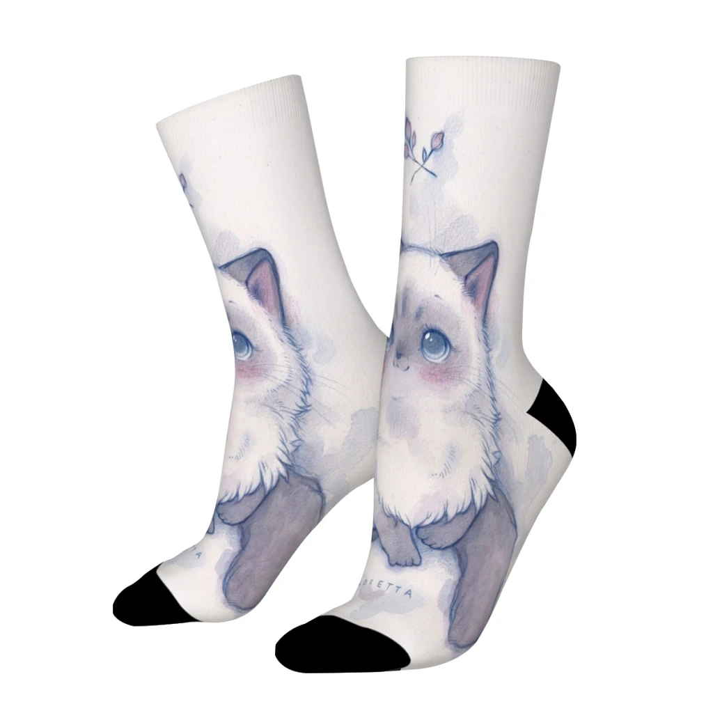 

Прямые Носки Loretta с милыми животными, кошками, мужские и женские зимние чулки из полиэстера в стиле Харадзюку
