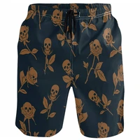 Skull Flower 3d Printed Shorts For Men Street Clothing Short Pants Striped Gradient Color Fashion Summer Loose Short Trousers 1