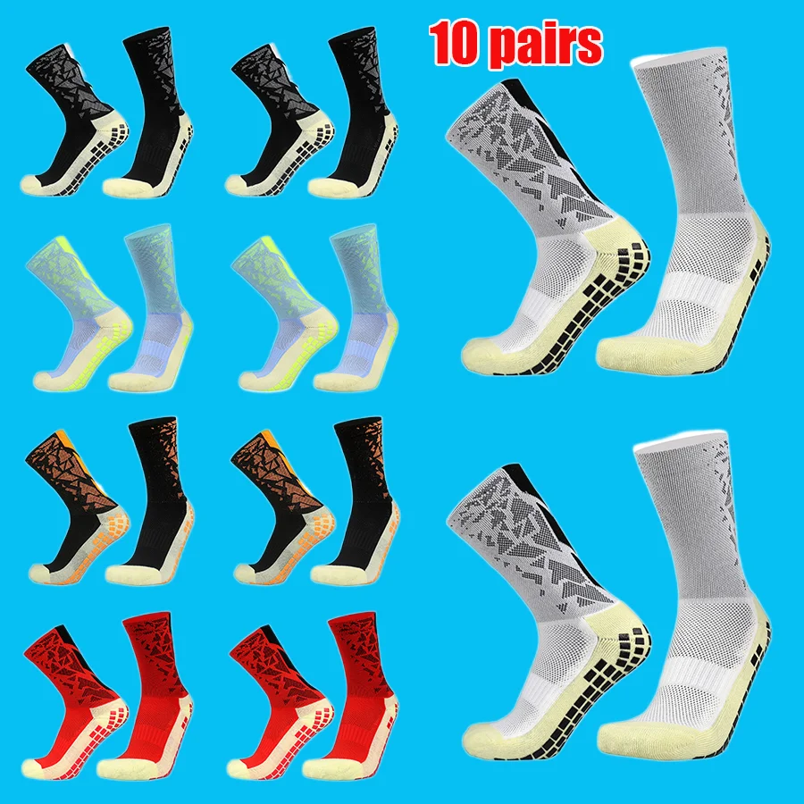 

Fashion 10 Pairs New Camo Sports Comfortable Breathable Soccer Socks Non-slip Silicone Football Volleyball Badminton Yoga Socks