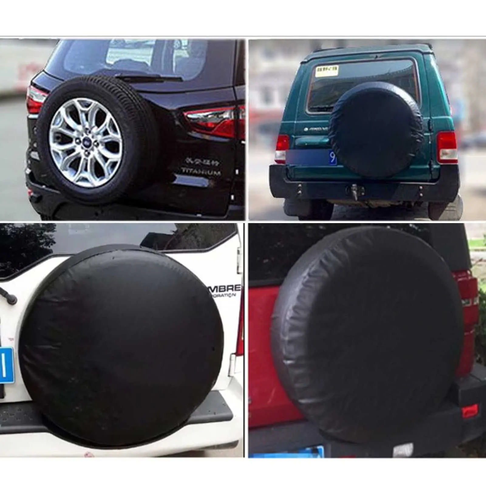 PVC Black Car SUV Tire Cover Heavy Duty & Waterproof Wheel Storage Bag for Cars Wheel Accessories