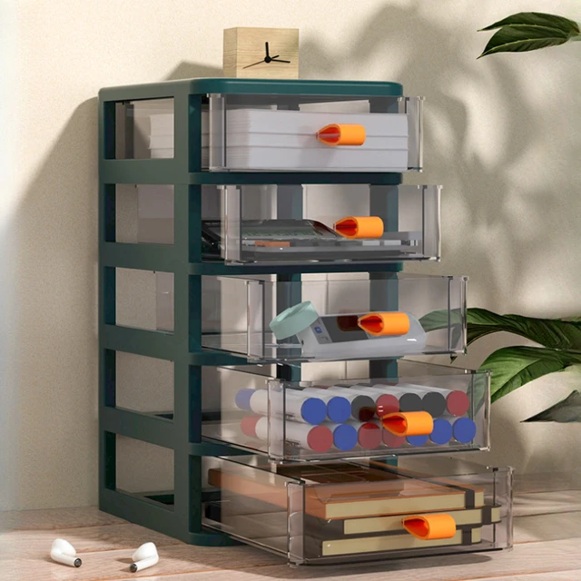 Cosmetics Drawer Style Storage Box Desktop Stationery Book Storage Rack Lipstick Dressing Table Stackable Dustproof Storage Box 1