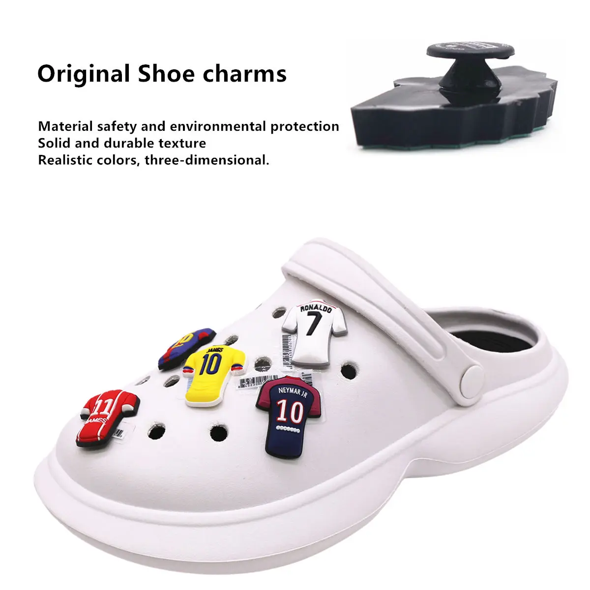 Shoe Charms 1 Pcs Original Soccer Jersey PVC Shoe Charms Designer Sandals Upper Decorations Accessories Football Clothes Shapes Clogs Buckle