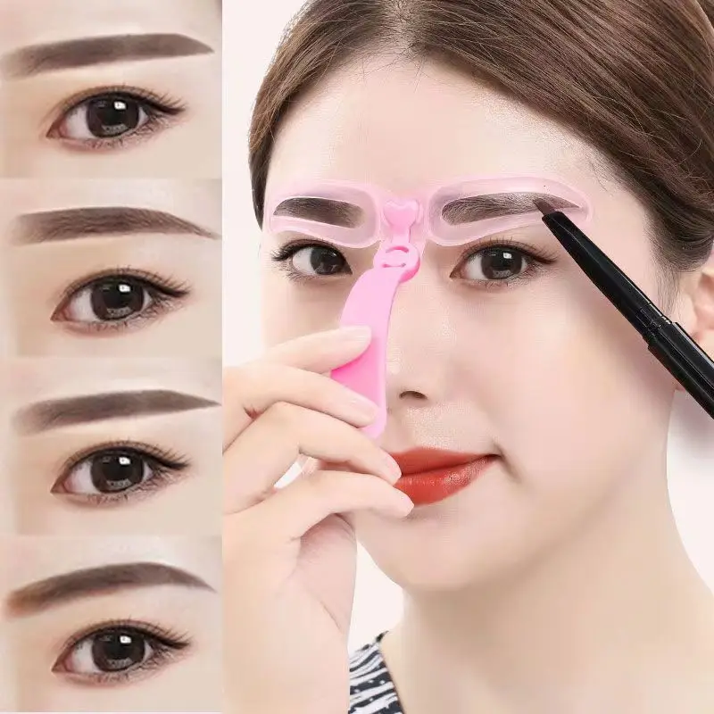 DIY 4/8Pcs Reusable Eyebrow Shaping Brow Template Eyebrow Stencils Drawing Guide Card Model Beauty Women Makeup Tool Accessories
