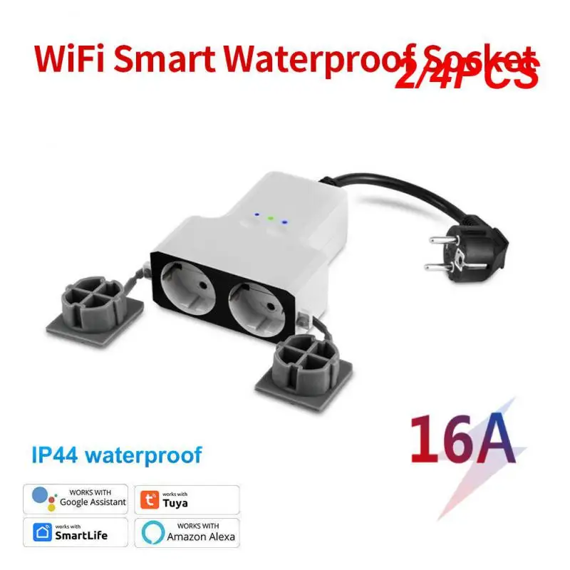 

Tuya Smart Wifi Waterproof Socket IP44 Outdoor Dual Plug 16A Wireless Outlets Smart Life App Works with Alexa Home