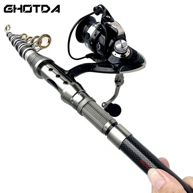 Telescopic Fishing Rod Combo Professional 1.5-2.4M Spinning Reel Gear  Ratio: 5.2:1 Max Drag 6Kg Beginner Fishing Tackle Kit Set - AliExpress