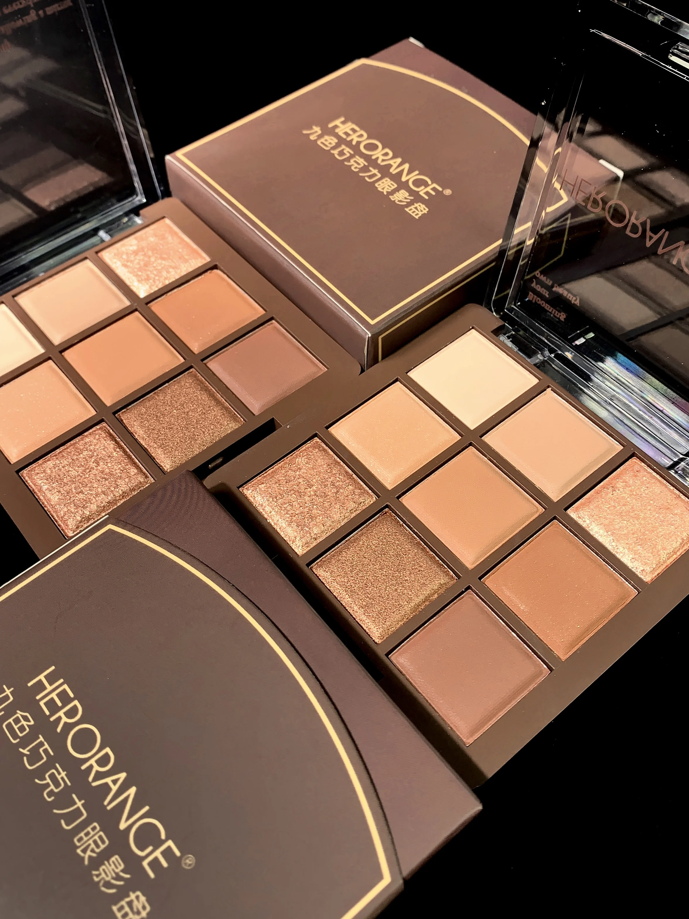 HERORANGE Nine-color Chocolate Eyeshadow Palette, Pearlescent Matte Color Novices Will Not Make Mistakes Easily 5