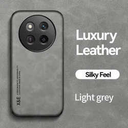 Premium Magnetic Leather Phone Case with Car Holder - Protective Silicone Frame Cover for Magic7 Lite (Light grey)