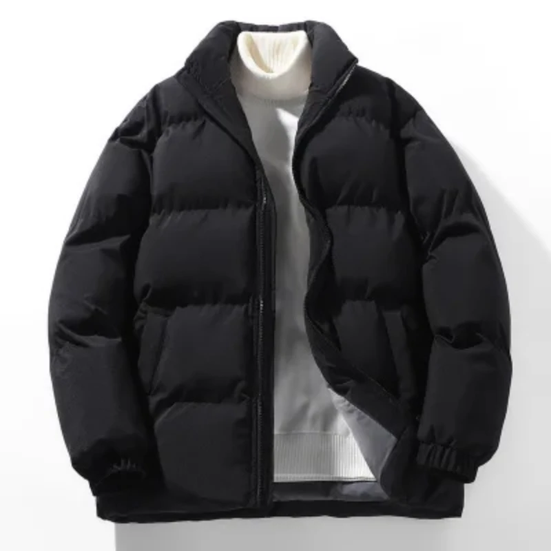 Men's Autumn Winter Solid Turtleneck Zipper Pockets Shirring Long Sleeve Cardigan Jacket Coats Casual Loose Office Lady Tops