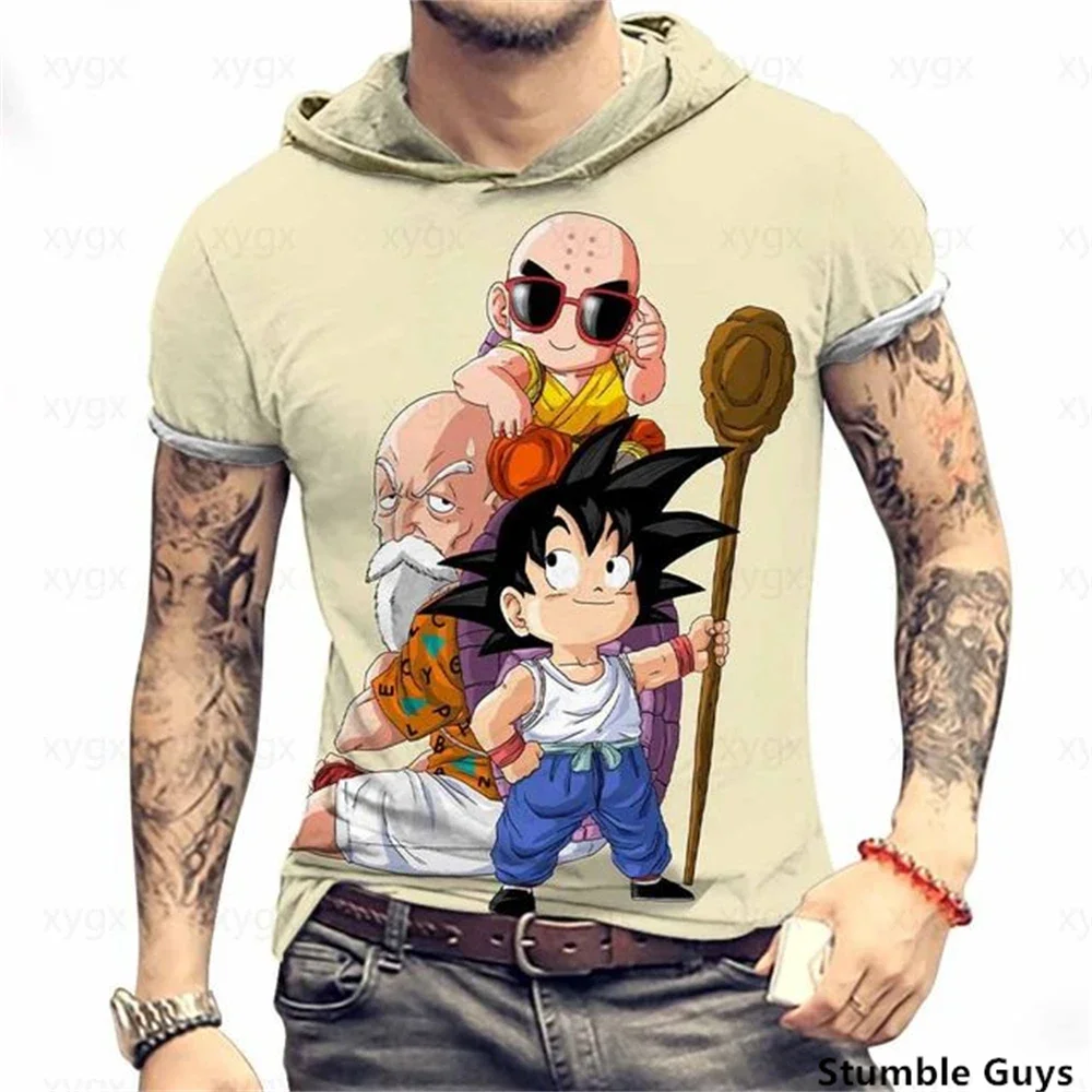 

Streetwear Dragon Ball Z Essentials Oversized Men's Hooded T-Shirt Tops High Quality Clothing T-Shirt Goku Gym Fashion Gift Y2k