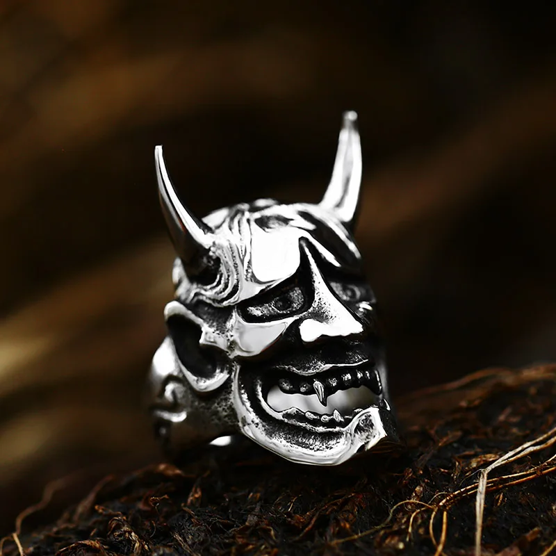 BEIER 2022 New Creative Design Prajna Mask Ring Japanese Gothic Popular Jewelry Gift Locomotive Jewelry