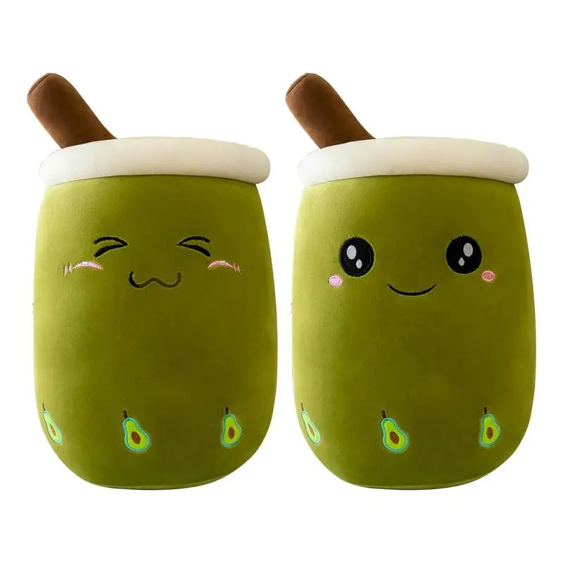 Boba Plush Pillow Bubble Tea Plushie Cute Stuffed Milk Tea Cartoon Animal Toy Toy Bubble Hugging  Plushie Gifts for Kids