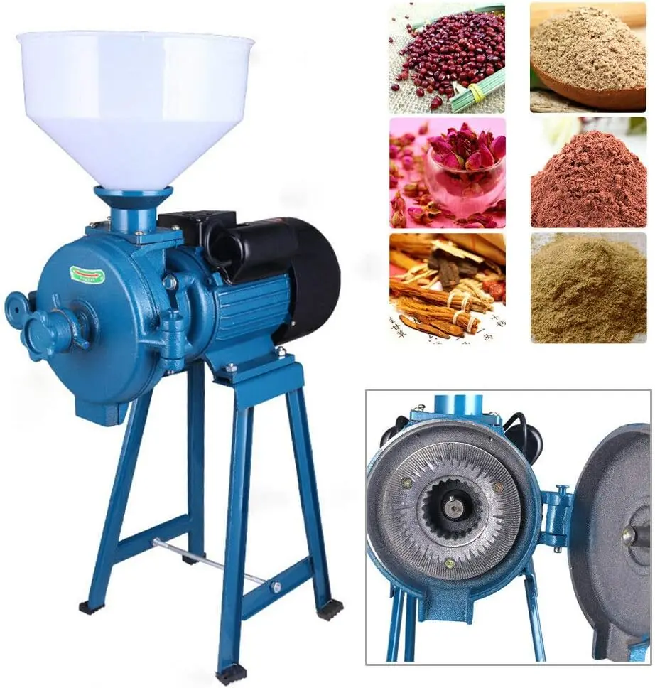 Electric Grain Grinder Mill, 110V 1500W Dry Feed Flour Mill Machine Home Use Cereals Grain Grinder For Herb Corn Grain Wheat 2