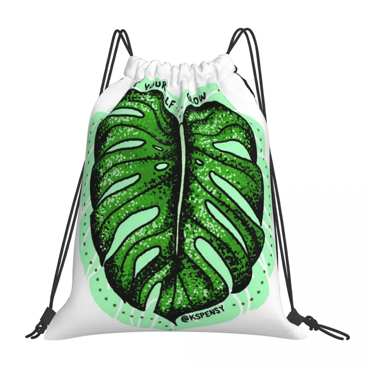 

Let Yourself Grow Backpacks Casual Portable Drawstring Bags Drawstring Bundle Pocket Storage Bag Book Bags For Man Woman Student
