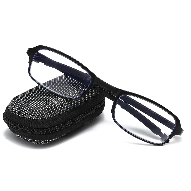 Occhiali da lettura pieghevoli e scatola Cornice rossa nera