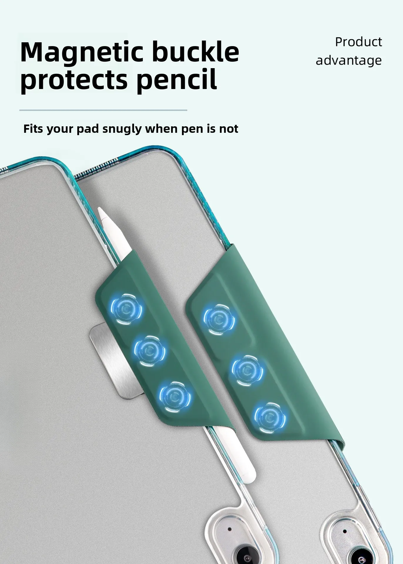 Für IPad Schutzhülle Air6 mit Schnalle, Acryl-Tablet-Hülle Pro 11 Zoll mit Stiftschlitz, hochtransparentes Leder – Detail 4