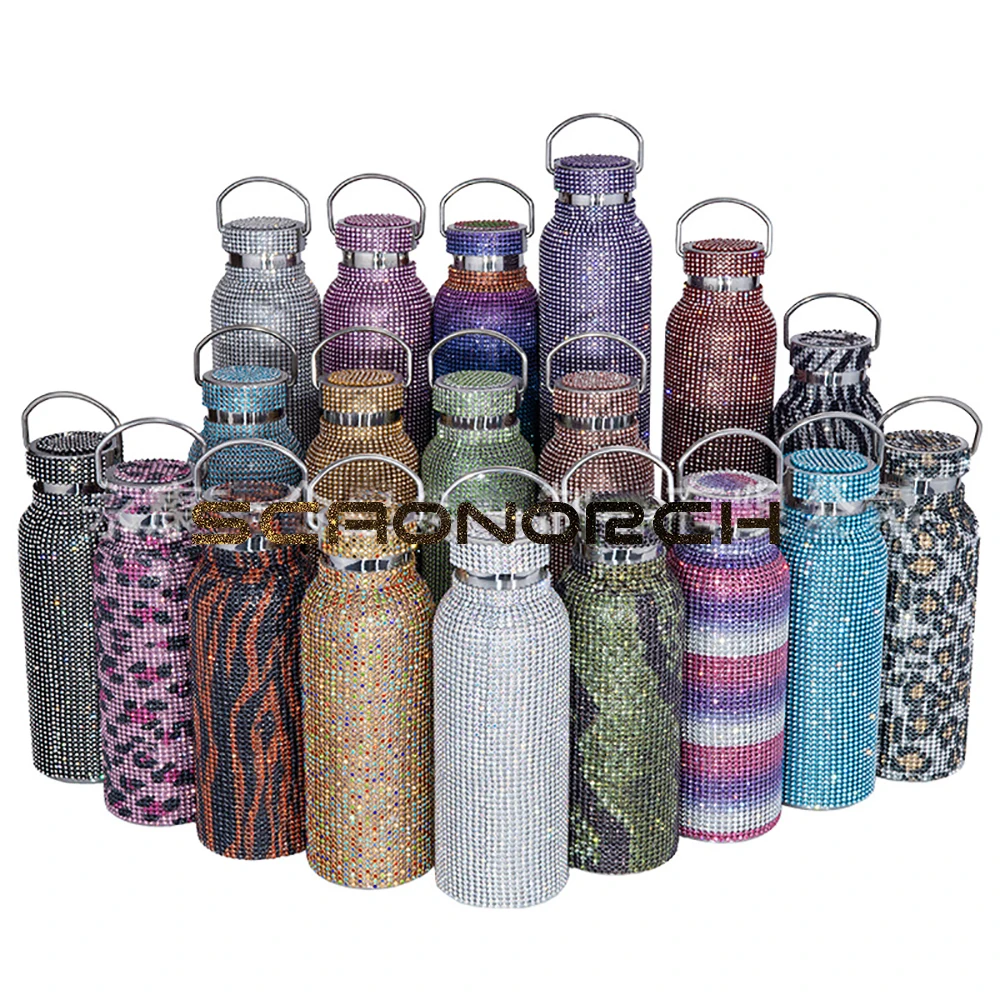 sparkling diamond thermos bottles portable stainless