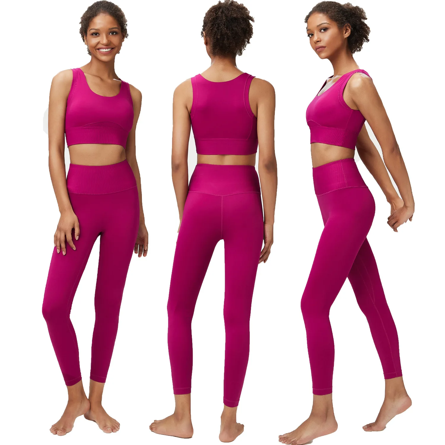 Jenny&Dave European And American Blogger Yoga Suit Women's Tank Short Tops High Waist Lengthened Pants Sports Fitness Suit