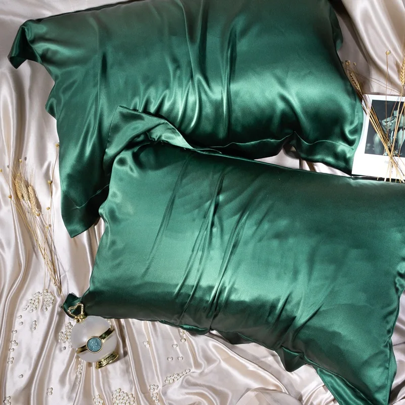1PCS 100% Pure Silk Pillowcase Queen King Size for Hotel Home Soft Healthy Cushion Cover Silk Pillowcase Pillow Case 48*74CM