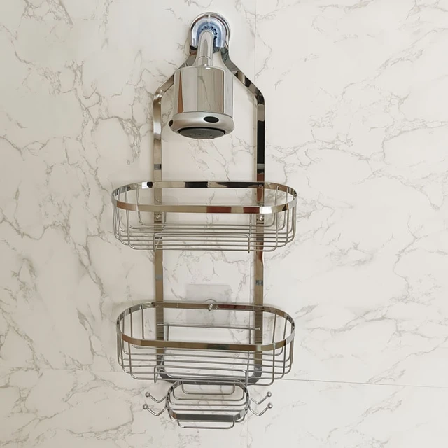 Over For Organizer With Head Bathroom Hanging Bathroom Shelves Shower  Storage Caddy Without Shower Rack Hooks Towel Drilling