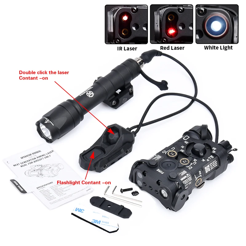 Tactical Metal NGAL Laser Red Green Blue IR Laser Dual Switch