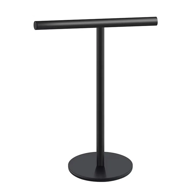 מחזיק מגבת אמבט עומד סטנד בר מגבות מט שחור מפלדת אל חלד למשטח השיש לאמבטיה ולמטבח