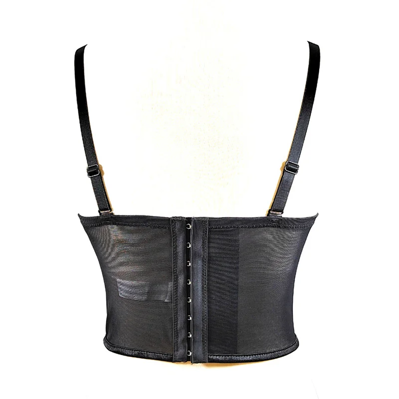 Mesh Velvet Sequined Women Crop Top Sexy Sleeveless Corset Camisole Summer Slim Skinny Bra Embroidery Ladies Sling Tube Top