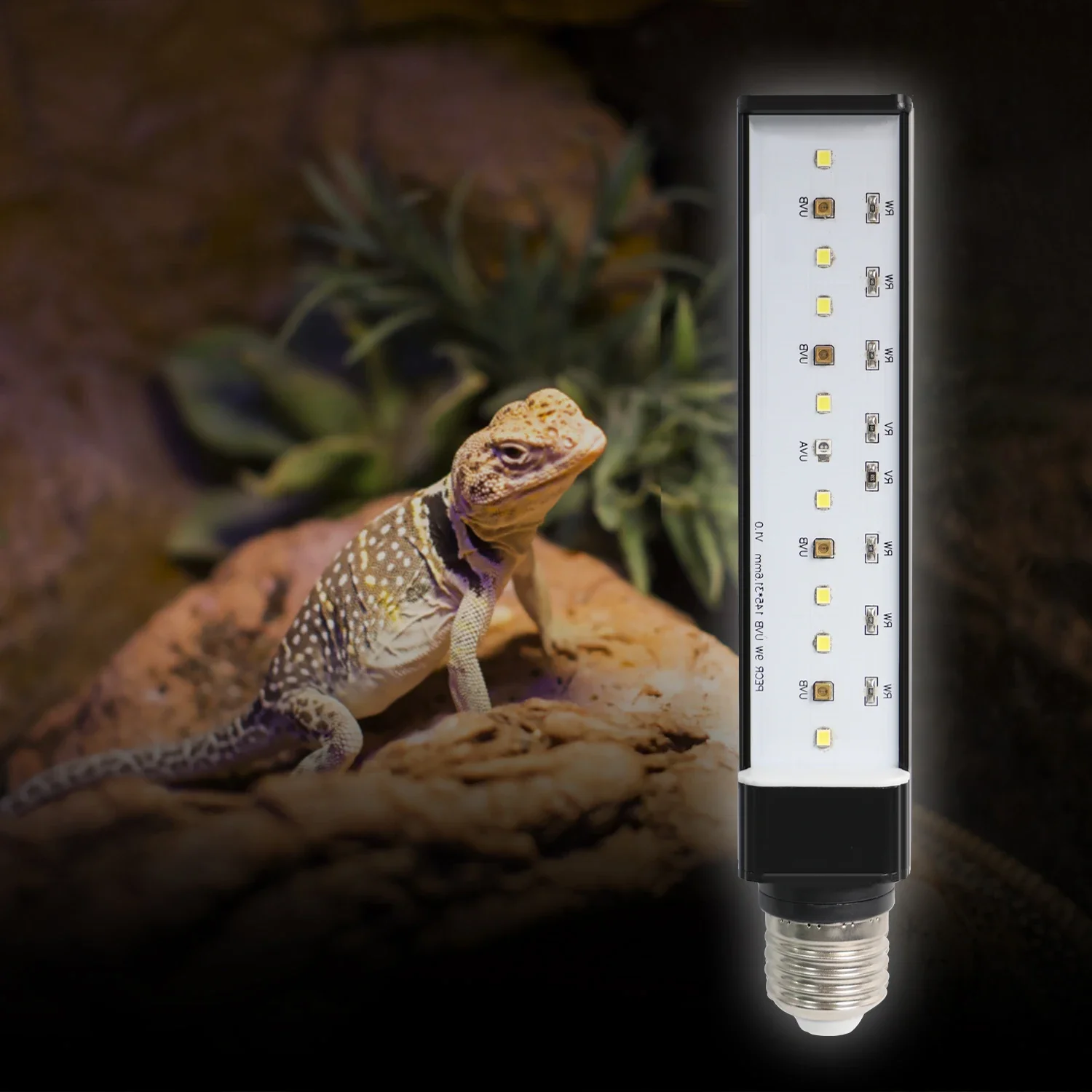 US EU E26 E27 6500k NO UVC White Light Terrarium LED Reptile Lighting UVB LED Lamp For Reptiles
