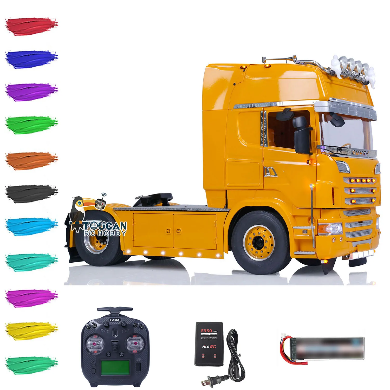 1/14 Lesu Metal Chassis 4X4 RC Tractor Truck DIY Customized Vehicle For Painted Assembled Remoted Model Car Thzh1332 3