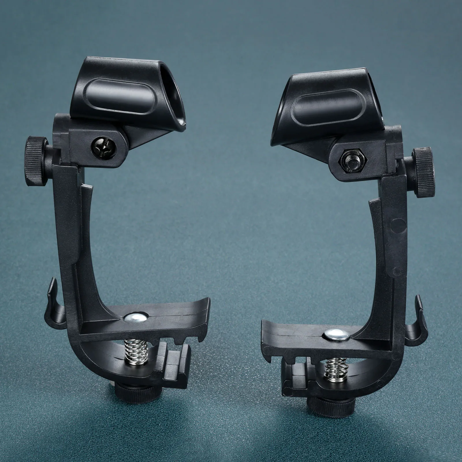 2 Pcs Black Adjustable Drum Microphone Mounting Clamp Mic Mount Clips Holder Drum Hoop Rim Mount Shock Gear Studio