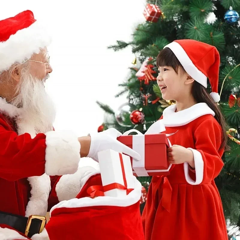 Santa Claus Hats - Red Non-woven Xmas Caps for Adults  Kids Holiday Party Decorations