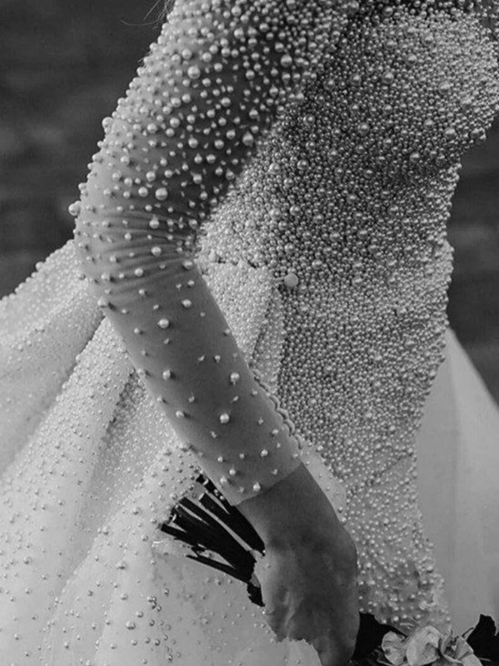Romantické floor-length svatební šaty klasický perly o-neck svatební talár luxusní dlouhé rukáv a-line nevěsta šaty vestido de novia
