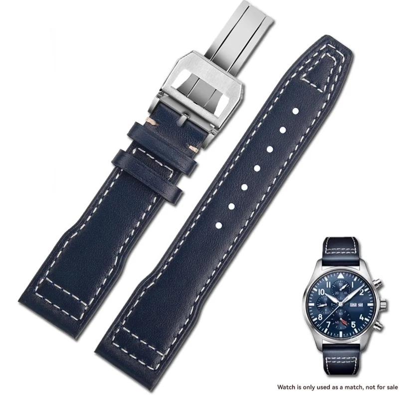 thumbnail image 1 of Correa de piel de becerro para pilotos IWC Little Prince Mark 18 Series Bronze Spitfire Fighter de 20 mm y 21 mm para hombre, 1 of 5