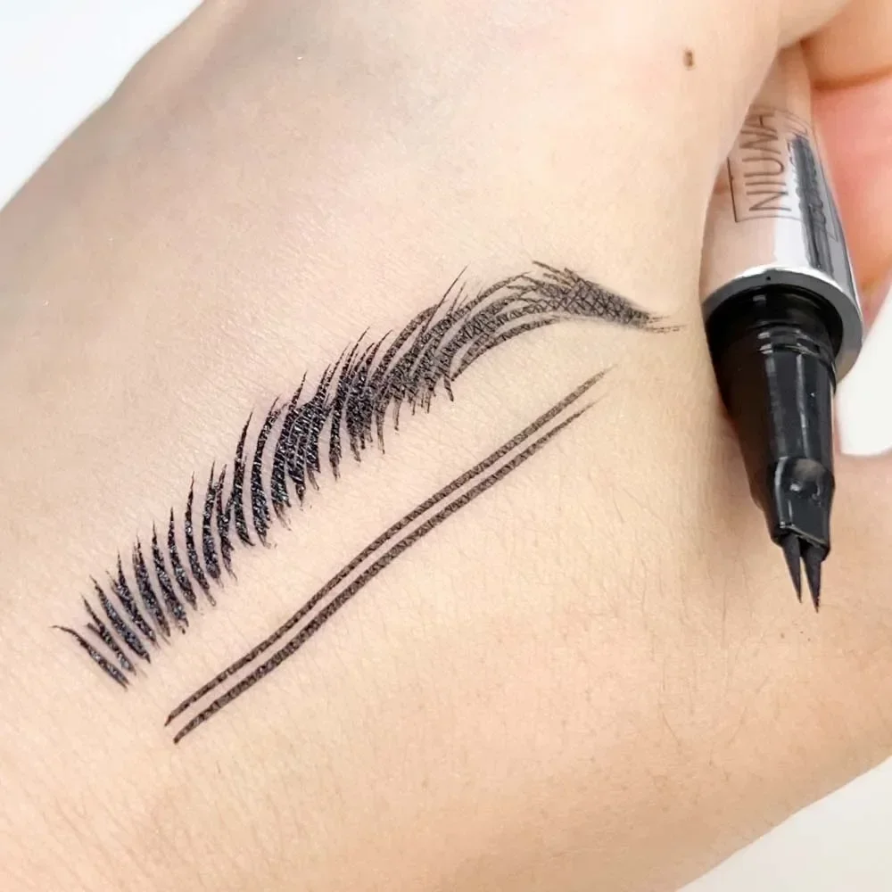 2 Forks Liquid Eyebrow Pencil Ultra-fine Eyebrow Tattoo Enhancer Waterproof Lasting Natural Eyelash Eyeliner Pen Makeup Cosmetic 5