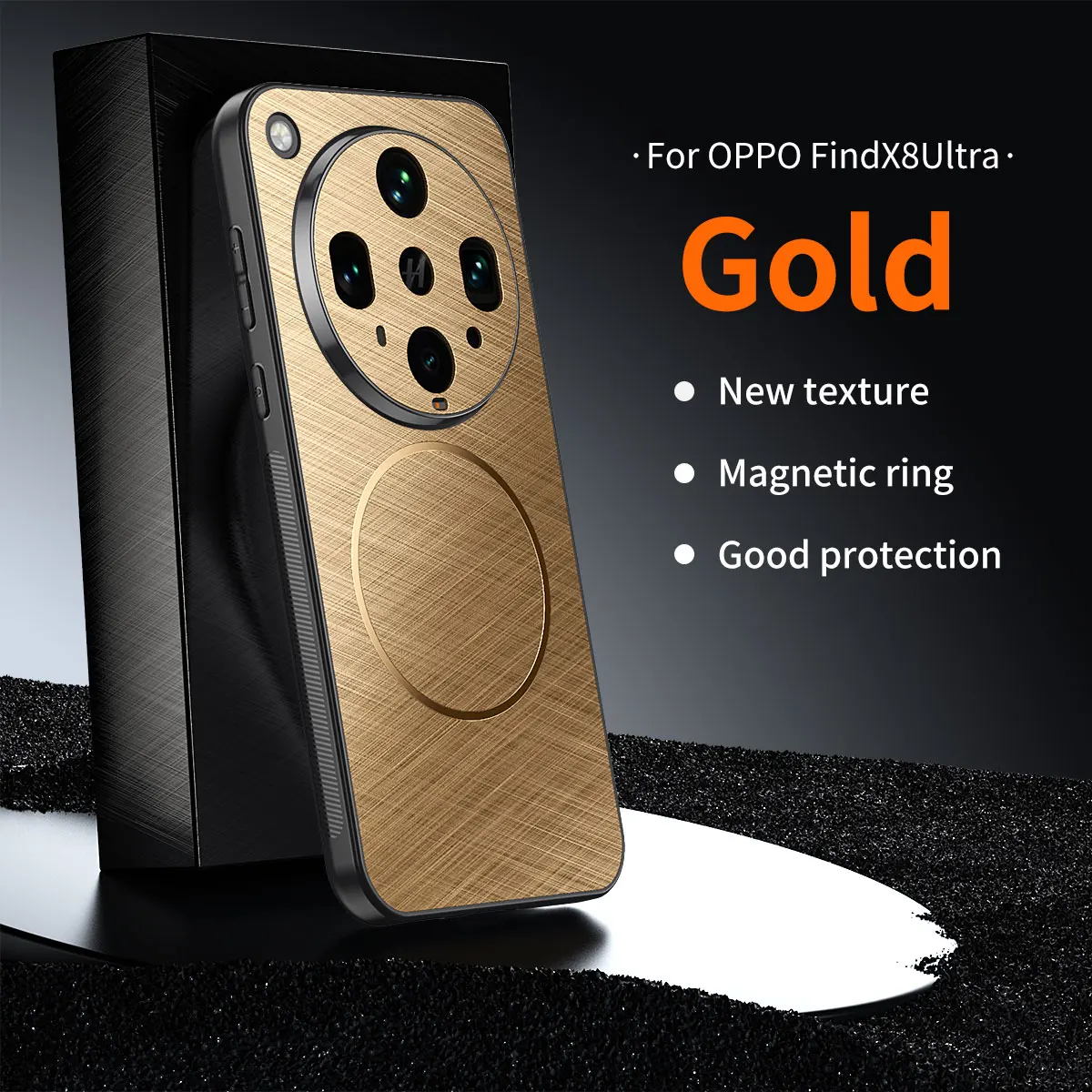 Luxury Gold Wire Textured Coil Magnetic Dropproof Phone Case