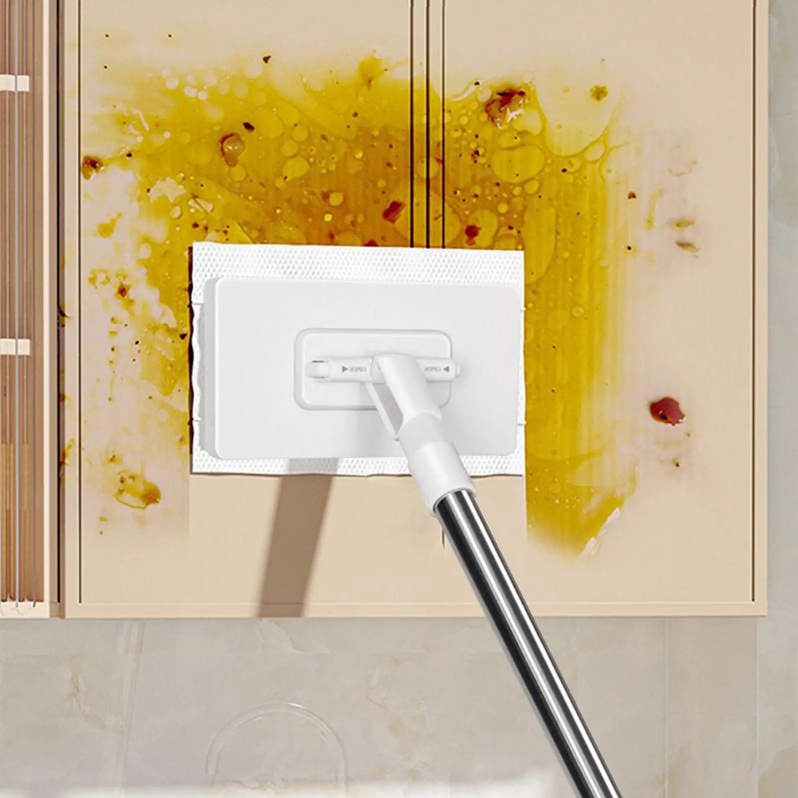 Hands-Free Cleaning Mop For Window Floor Dust Remover Automatic Face Towel Mop With 4 Reusable Cloths Household Cleaner Supplies_voghion.com