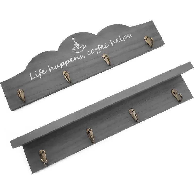 2Pcs/Set Coffee Cup Holder Kitchen Wall for Farmhouse Decorations Coffee Station Office Decor Mug Organizer Mug Display