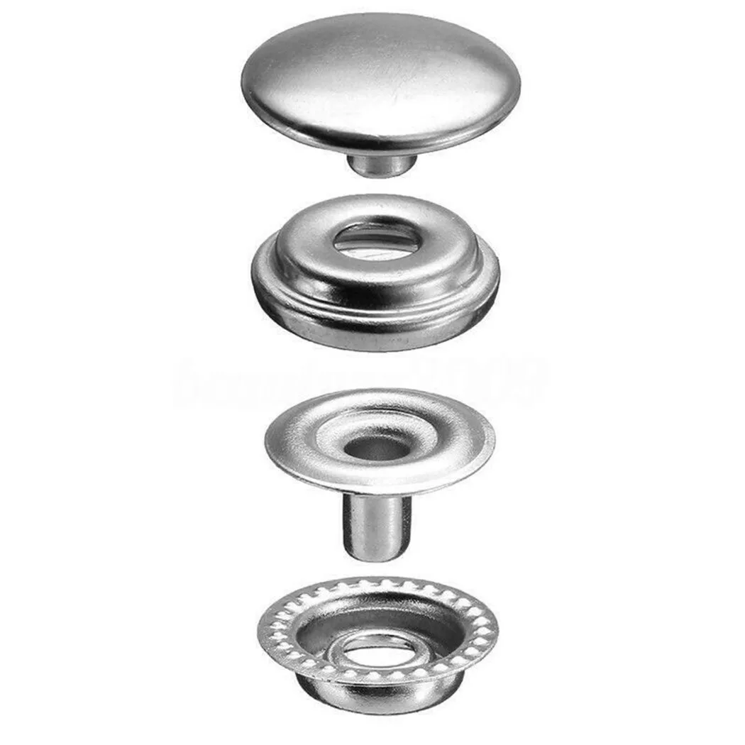 100pcs 15mm Canvas Snap Kit Marine Grade Snap Fastener Stainless Steel Snap Buttons for Boat Cover,Sewing Leather,Clothes,Tent