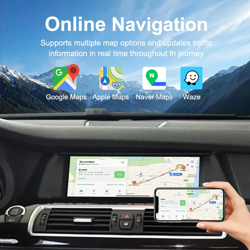 Pantalla táctil inalámbrica BONROAD de 10.25 pulgadas con Carplay Linux y Android Auto Autolink para BMW Serie 5 F07 GT 2010-2017 con sistema CIC/NBT 7
