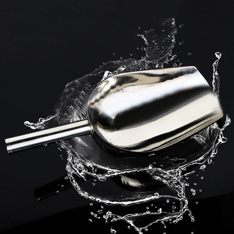 Kitchen Scoop Stainless-Steel Ice Scoop Party/Bar et Kitchen Sugar Flour Dry Goods Shovel Dry Food Flour Candy Bin Scoop